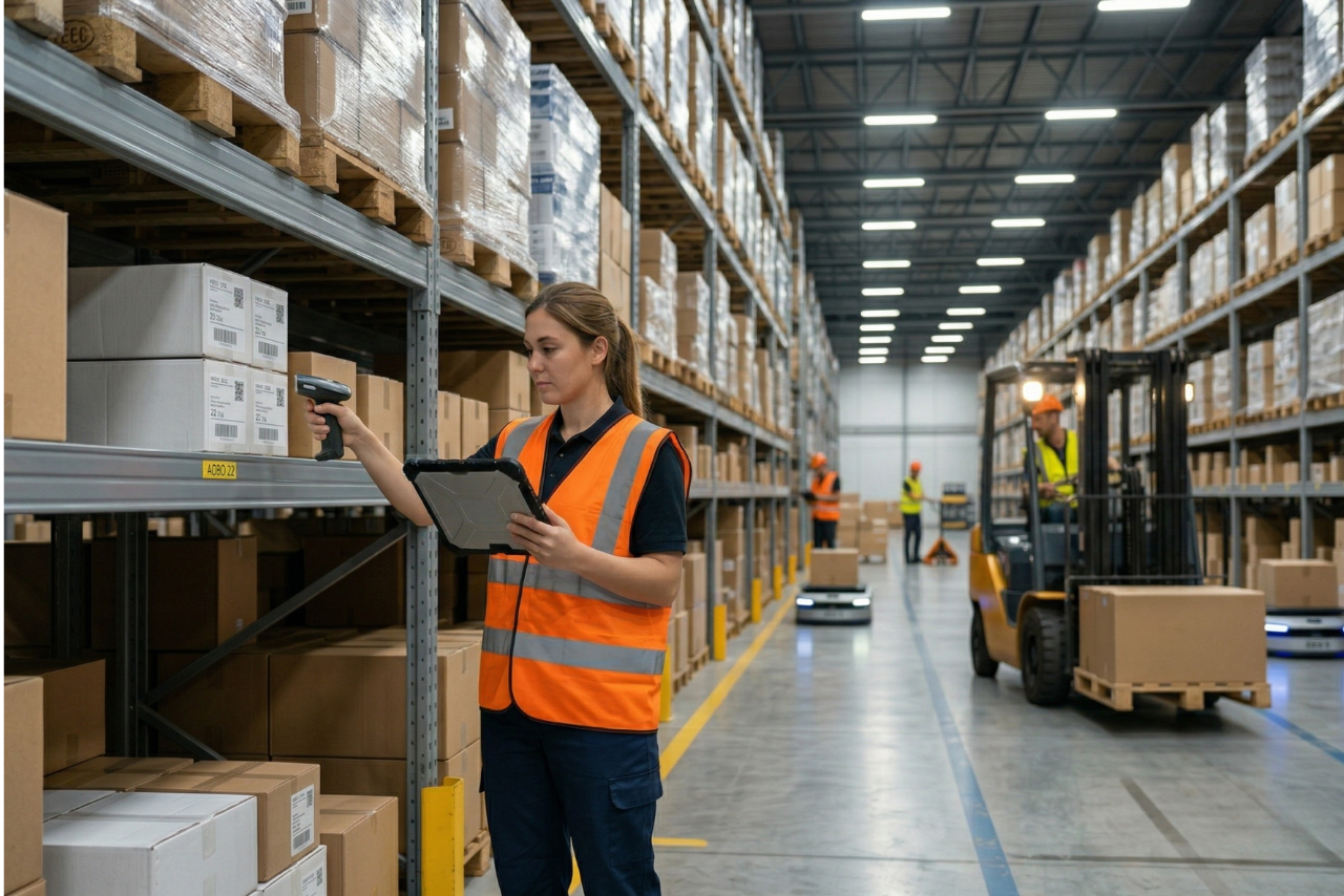 Streamline warehouse inventory with a bluetooth handheld scanner.